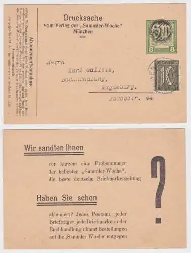 97502 K.K. Feldpost Privat Ganzsache Zudruck Verlag der Sammler-Woche 1921