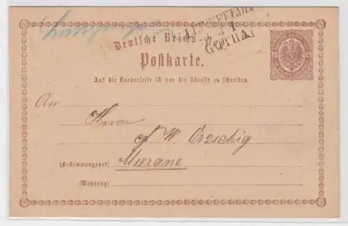 97472 DR Ganzsachen Postkarte P1 Leinefelde nach Meerane 1874