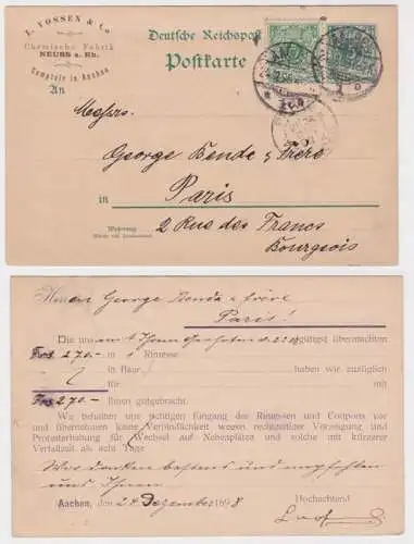 55876 DR Ganzsachen Postkarte P36 Zudruck L. Vossen & Co. Fabrik Neuss 1898