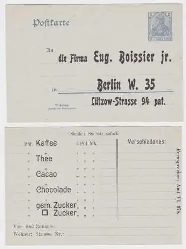 87433 DR Ganzsachen Postkarte P63X Zudruck Firma Eug. Boissier Jr. Berlin