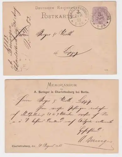70007 DR Ganzsachen Postkarte P12 Zudruck A. Beringer Charlottenburg bei Berlin