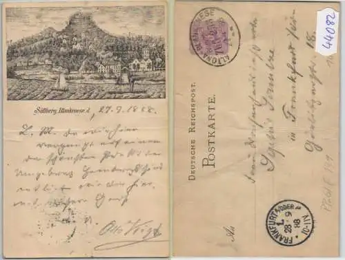 44082 DR Ganzsachen Postkarte PP6/ F139 Süllberg Blankenese 1888