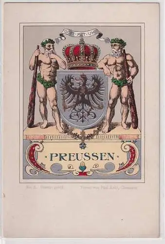 89759 Wappen Ak Lithographie Königreich Preussen um 1900