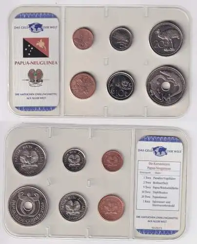Kursmünzsatz Das Geld der Welt KMS 6 Münzen Papua-Neuguinea im Blister (170497)