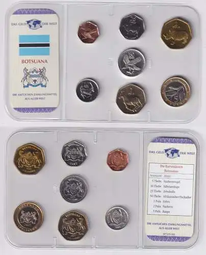 Kursmünzsatz Das Geld der Welt KMS 7 Münzen Botsuana Botswana Blister (170396)