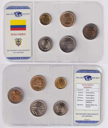Kursmünzsatz Das Geld der Welt KMS 5 Münzen Kolumbien im Blister (170443)