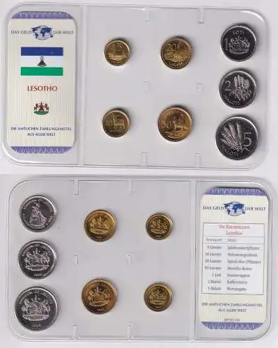 Kursmünzsatz Das Geld der Welt KMS 7 Münzen Lesotho im Blister (170343)