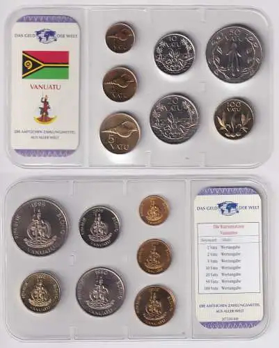 Kursmünzsatz Das Geld der Welt KMS 7 Münzen Vanuatu im Blister (170617)