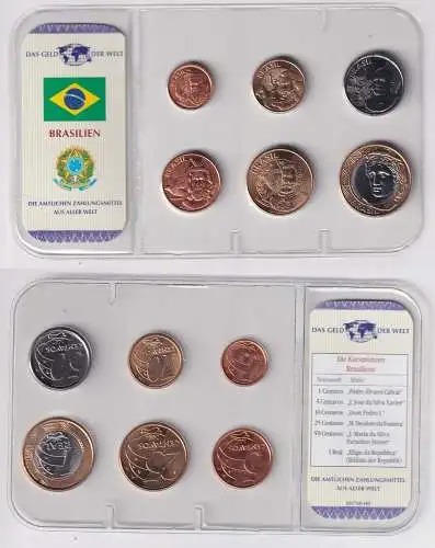 Kursmünzsatz Das Geld der Welt KMS 6 Münzen Brasilien im Blister (170577)