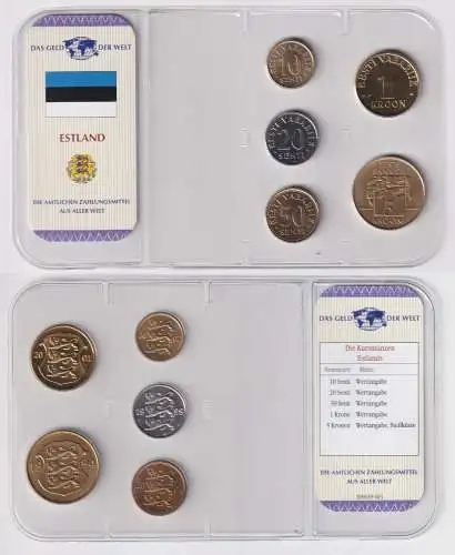 Kursmünzsatz Das Geld der Welt KMS 5 Münzen Estland im Blister (170644)