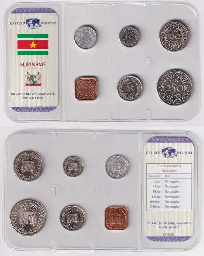 Kursmünzsatz Das Geld der Welt KMS 6 Münzen Suriname im Blister (170716)