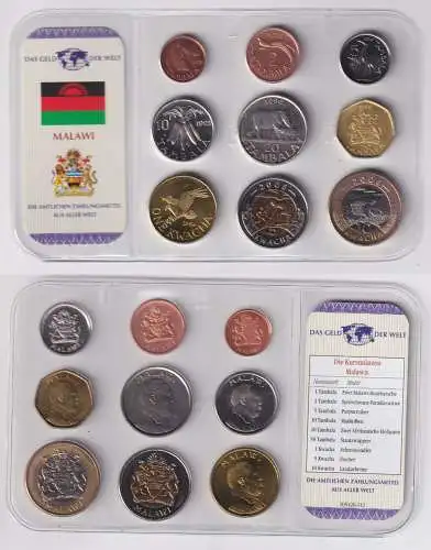 Kursmünzsatz Das Geld der Welt KMS 9 Münzen Malawi im Blister (170730)