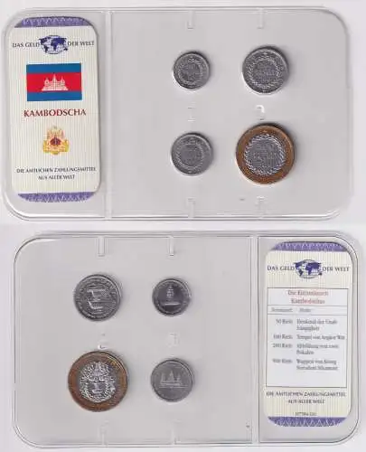 Kursmünzsatz Das Geld der Welt KMS 4 Münzen Kambodscha im Blister (170520)