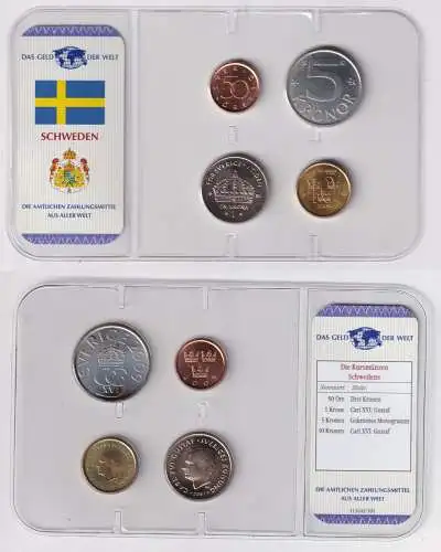 Kursmünzsatz Das Geld der Welt KMS 4 Münzen Schweden im Blister (170480)