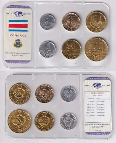 Kursmünzsatz Das Geld der Welt KMS 6 Münzen Costa Rica im Blister (170438)