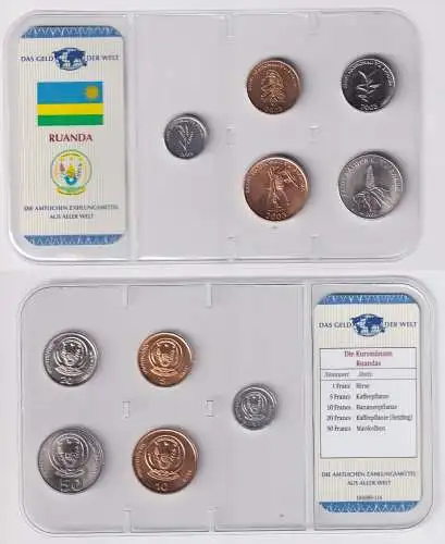 Kursmünzsatz Das Geld der Welt KMS 5 Münzen Ruanda im Blister (170610)