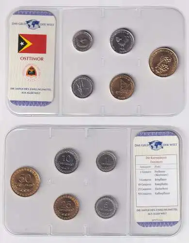 Kursmünzsatz Das Geld der Welt KMS 5 Münzen Osttimor im Blister (170570)