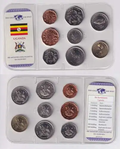 Kursmünzsatz Das Geld der Welt KMS 8 Münzen Uganda im Blister (170525)