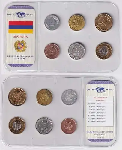 Kursmünzsatz Das Geld der Welt KMS 6 Münzen Armenien Stgl. im Blister (170381)