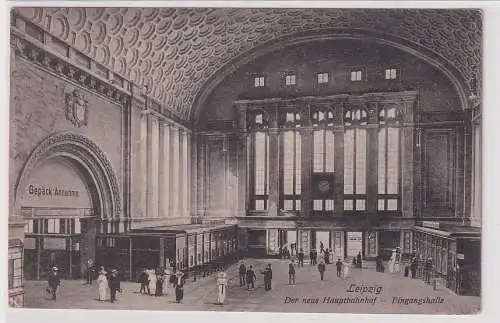903809 Feldpost Ak Leipzig - Der neue Hauptbahnhof Eingangshalle 1918