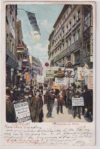 906662 Ak Leipzig - Petersstraße zur Messe 1904