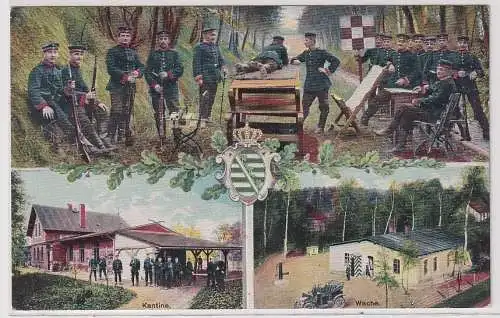 907944 Feldpost Ak Gruß vom Militär-Schiesstand Bienitz b. Leipzig 1915