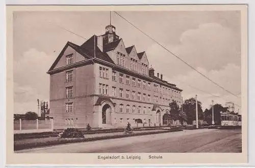 31767 Ak Engelsdarf b. Leipzig - Schule um 1915