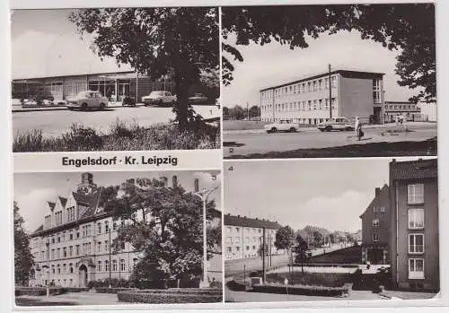 97158 Mehrbild Ak Engelsdorf Kr. Leipzig - Kaufhalle, Schule, Arthur-Winkler-Str