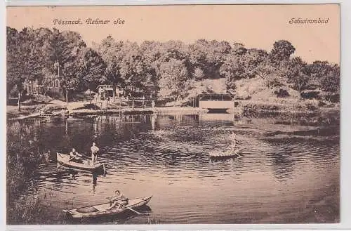 65757 Ak Pössneck, Rehmer See - Schwimmbad 1917