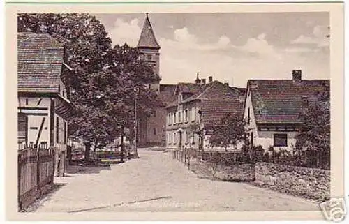 04196 Ak Scherzheim Schule, Kriegerdenkmal um 1950