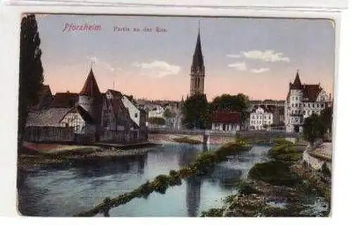 467206 Ak Pforzheim Partie an der Ens 1916