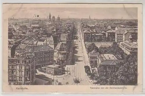 46402 Feldpost Ak Karlsruhe Panorama von der Berharduskirche 1915