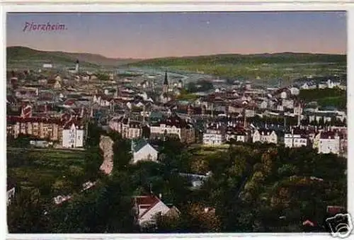 28597 Ak Pforzheim Totalansicht um 1920