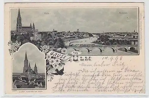 62649 Mehrbild Ak Gruß aus Ulm Totalansicht und Münster 1898