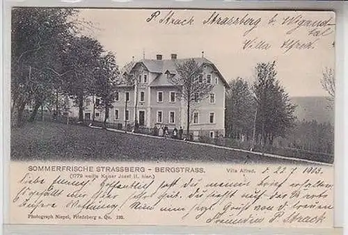 66051 Ak Sommerfrische Strassberg Bergstraße Villa Alfred 1903