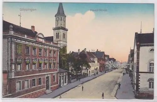 93819 AK Göppingen - Hauptstraße, Straßenansicht mit Kirche