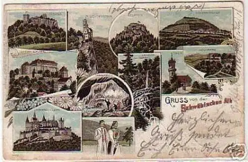 02441 Ak Lithographie Gruß von der Schwäbischen Alb1901