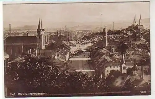 37923 Foto Ak Hof Blick vom Theresienstein um 1920