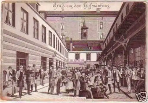 20491 Ak Gruß aus dem Hofbräuhaus München um 1900