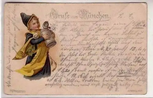 44817 Münchner Kindl Ak Gruß aus München 1902