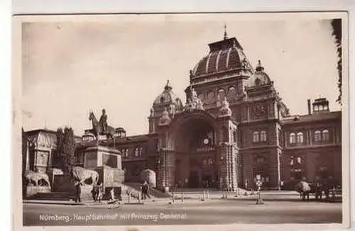 45753 Ak Nürnberg Hauptbahnhof mit Prinzregentendenkmal