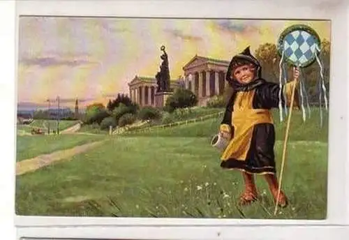 47458 Künstler Ak Gruss aus München mit Kindl um 1920