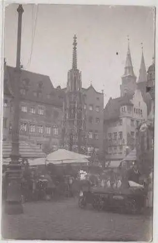 46323 Foto Ak Nürnberg Markt mit Verkaufsständen um 1930