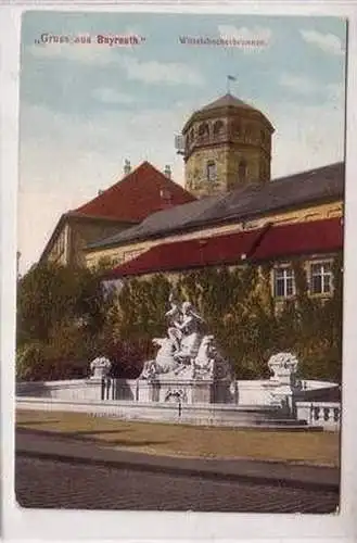 51549 Feldpost Ak Gruß aus Bayreuth Wittelsbacherbrunnen 1916