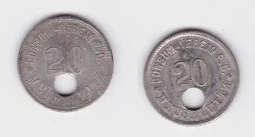 20 Pfennig Zink Wertmarke Consumverein E.G. Meuselwitz (104232)