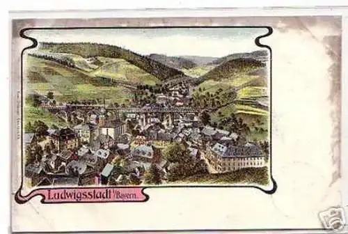 17409 Ak Ludwigstadt in Bayern Totalansicht 1904