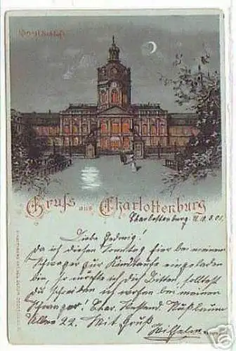 08688 Mondscheinkarte Gruß aus Charlottenburg 1901