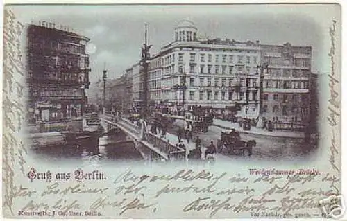 02959 Mondscheinkarte Gruß aus Berlin Brücke 1898
