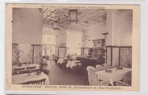 94124 AK Berlin - 'Kerkau Palast', Welt-Café, Bier-Abteilung, Innenansicht 1912