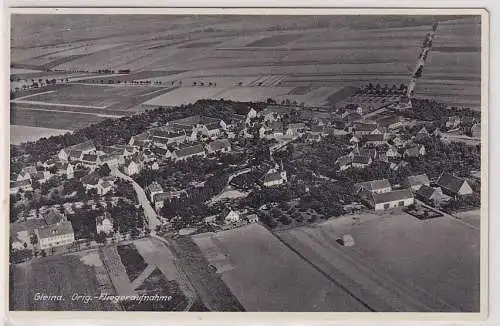 907767 Ak Gleina Original Fliegeraufnahme Werbung Gasthof Harnisch 1943